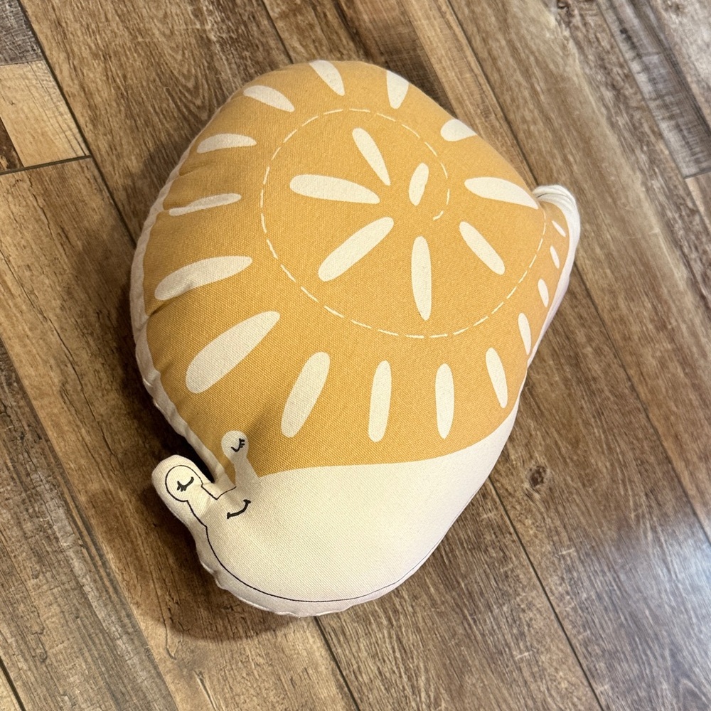 Snail Accent Pillow - Yellow and Cream